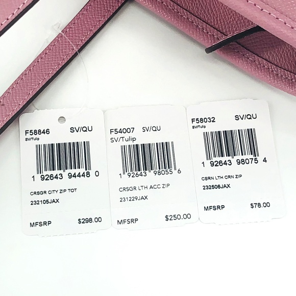 3PCS Coach City Zip Top Tote Wallet Wristlet Set - Picture 8 of 8